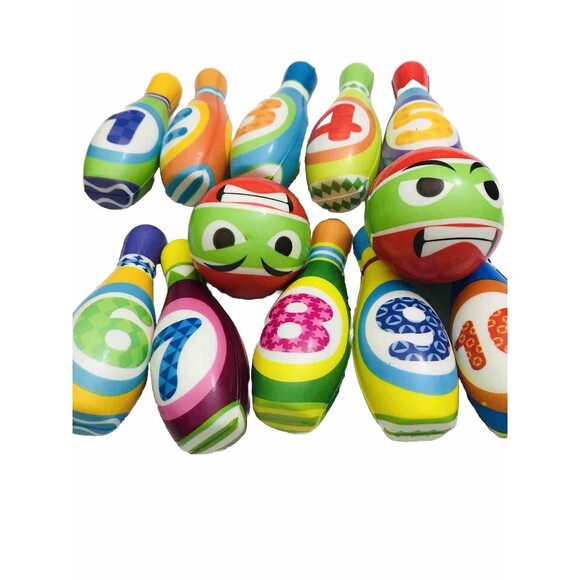 Kids Bowling Set - with 10 Bowling Pins & 2 Balls  One Size Multicolor - Picture 2 of 8